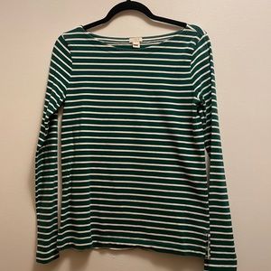 J. Crew Boatneck Stripped Long Sleeve Tee
